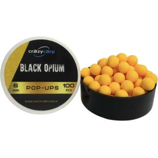 Бойли Crazy Carp Fluoro Pop-Ups 6мм Black Opium (100шт/уп)