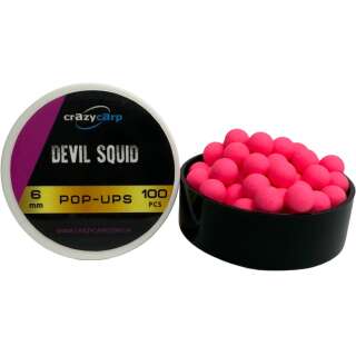 Бойли Crazy Carp Fluoro Pop-Ups 6мм Devil Squid (100шт/уп)