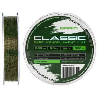 Волосінь Brain Classic Carp Line 3D (camo) 300m 0.30mm 20lb 8.8kg