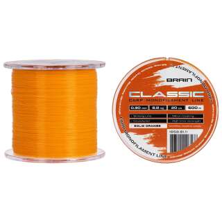 Волосінь Brain Classic Carp Line (solid orange) 600m 0.30mm 20lb 8.8kg