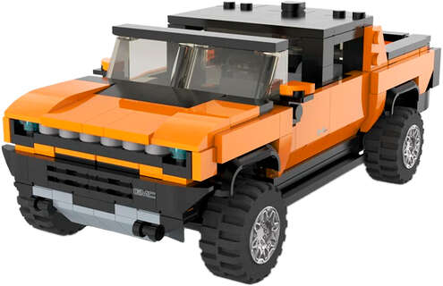 Машинка-конструктор Rastar Bricks Hummer EV 1:30 Помаранчевий
