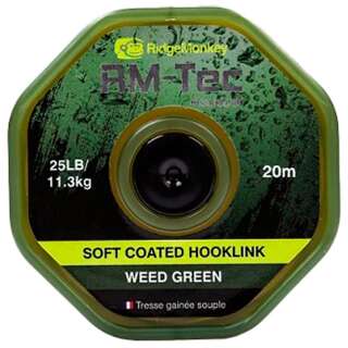 Повідковий матеріал RidgeMonkey RM-Tec Soft Coated Hooklink Weed Green 35lb 20м