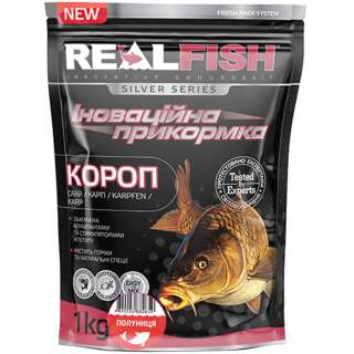 Прикормка Real Fish Silver Series Короп Полуниця 1kg
