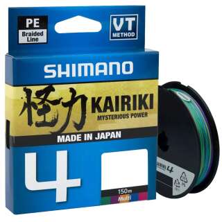 Шнур Shimano Kairiki 4 PE 150m (Multi Color) 0.23mm 18.6kg