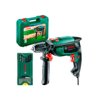 Дриль ударний Bosch UniversalImpact 700 в чемодані з набором свердел і біт X-line 15 шт