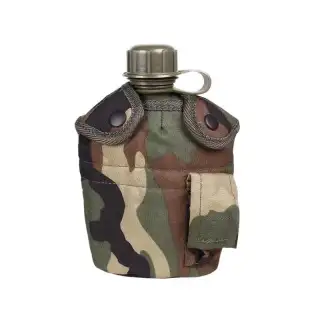 Фляга в чохлі з підсклянником US Woodland