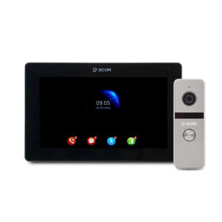Комплект відеодомофона BCOM BT-400FHD Silver+BCOM BD-770FHD/T Black