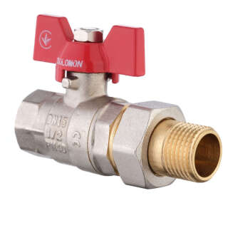 Кран шаровый прямой с американкой SOLOMON 1/2″ УСИЛЕННЫЙ 1042, Solomon