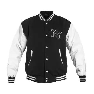 Куртка демісезонна Sturm Mil-Tec NY Baseball Jacket with Patch BLACK/WHITE