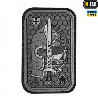 M-Tac нашивка Deus Vult Ace (жаккард) сіра