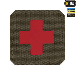 M-Tac нашивка Medic Cross Laser Cut Ranger Green/Red