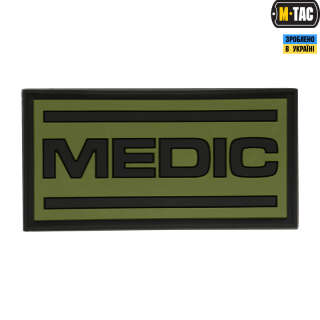 M-Tac нашивка Medic ПВХ олива/чорний