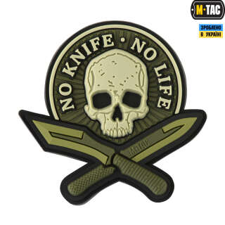 M-Tac нашивка No Knife - No Life 3D ПВХ олива