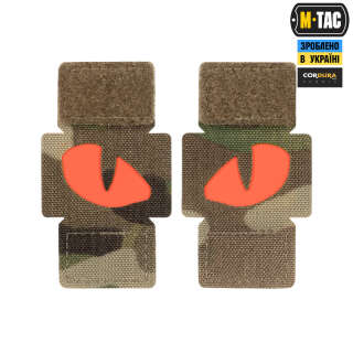 M-Tac нашивка Tiger Eyes Laser Cut (пара) Multicam/Red/GID
