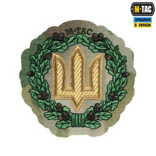 M-Tac нашивка Тризуб з дубовим вінком (вишивка) Multicam
