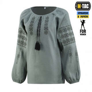 M-Tac вишиванка жіноча 100% льон сіро-зелена