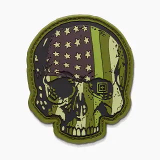 Нашивка 5.11 ® Patriot Skull Patch GREEN