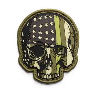 Нашивка 5.11 Patriot Skull Patch Olive