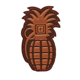 Нашивка 5.11 Pineapple Grenade Leather Patch Brown