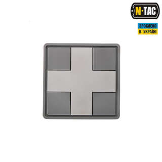 M-Tac нашивка Medic Cross Square ПВХ сіра