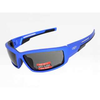 Окуляри захисні Global Vision Sly Metallic Blue (gray), сірі в оправі кольору синій металік