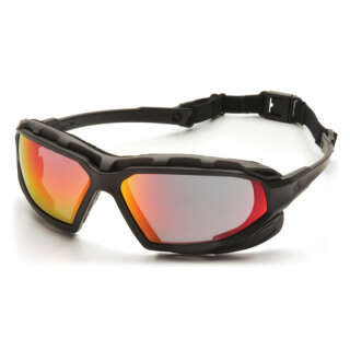 Очки защитные с уплотнителем Pyramex Highlander-PLUS (sky red mirror) Anti-Fog, красные зеркальные