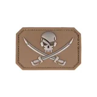 Патч Sturm Mil-Tec Череп з мечами ПВХ Dark Coyote DARK COYOTE