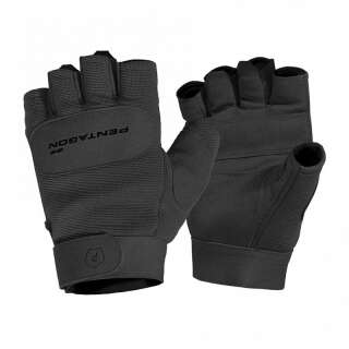 Рукавиці тактичні безпалі Pentagon Duty Mechanic 1/2 Gloves Black, Black