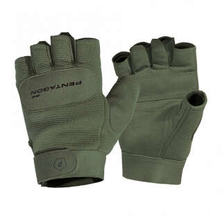 Рукавиці тактичні безпалі Pentagon Duty Mechanic 1/2 Gloves Olive Green, Olive