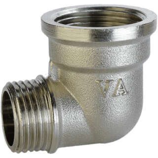 Кутник редукційний нікельований 3/4″ВР х 1/2″ЗР штампований А0104А(нк VA