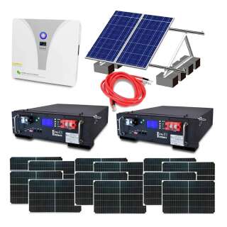 Автономна система безперебійного живлення потужністю 8 кВт з LiFePO4 АКБ, сонячними панелями та монтажним набором (баластна система)