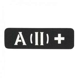 M-Tac нашивка група крові A (II) + наскрізна Laser Cut 25х80 Black