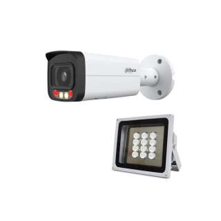 Комплект: IP-відеокамера 4 Мп Dahua DH-IPC-HFW2449T-AS-IL (3.6 мм) з подвійним підсвічуванням + ІЧ-прожектор Lightwell LW12-100IR60-220