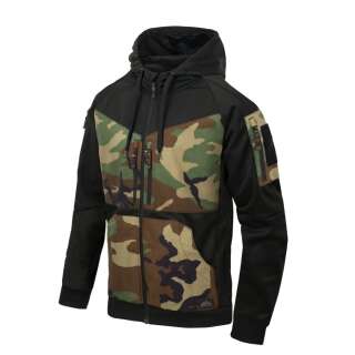 Куртка Толстовка ROGUE Hoodie (FullZip), Black/US Woodland, Helikon-Tex (BL-RHF-PO-0103A)